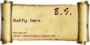 Baffy Imre névjegykártya